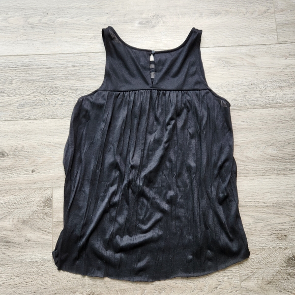 Elle Black Top Womens Xs Sleeveless Semi Sheer Flowy Summer Beach - Picture 6 of 9